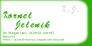 kornel jelenik business card