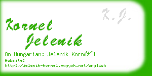 kornel jelenik business card